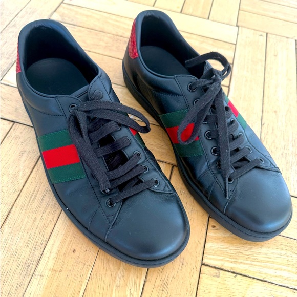 Gucci Men Ace leather sneakers Size 10 - Great conditions - Picture 1 of 4